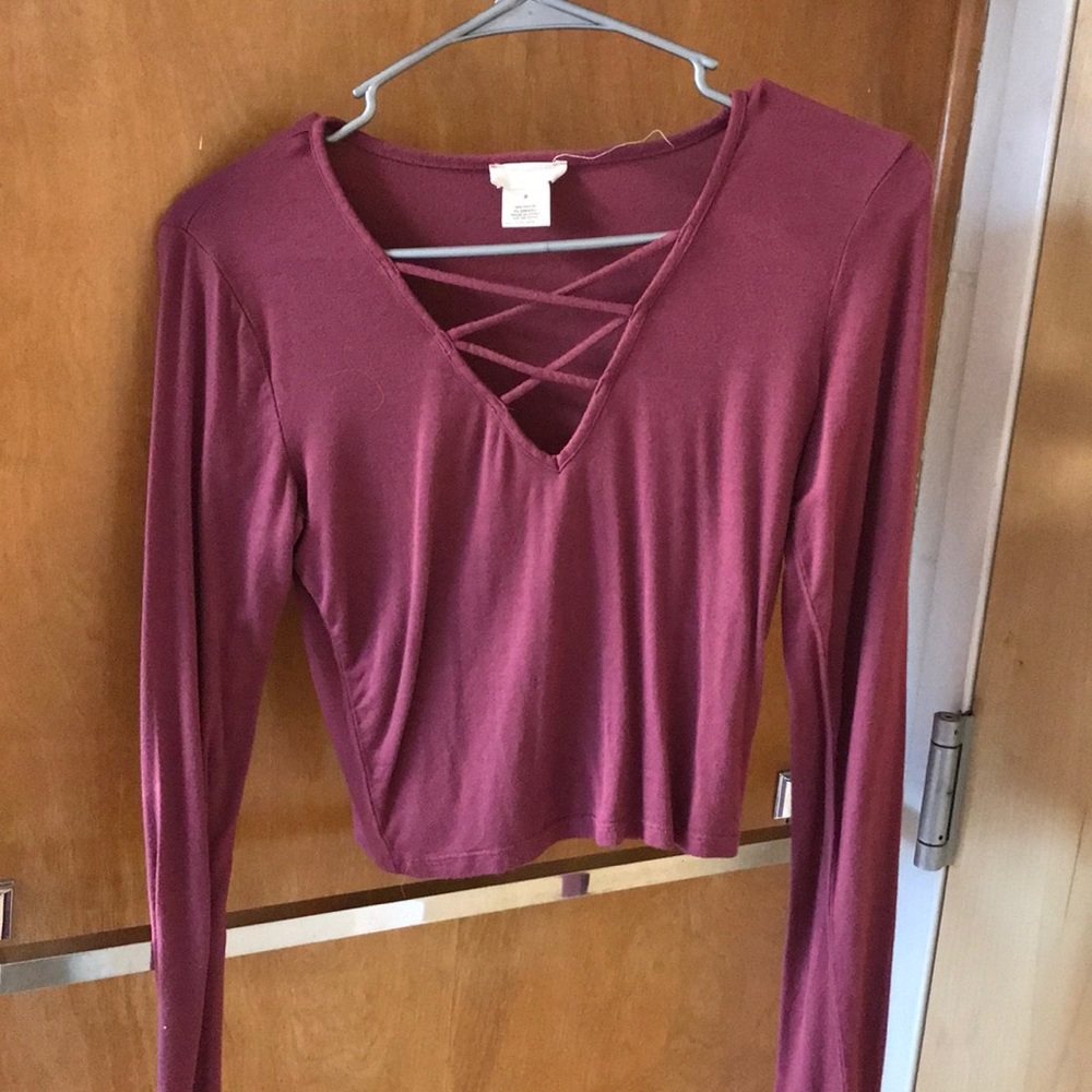 Maroon crop top!-NEVER WORN